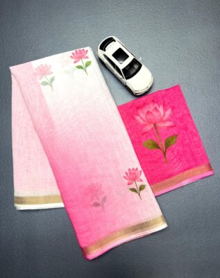 Latest Linen Digital Print Sarees (8)