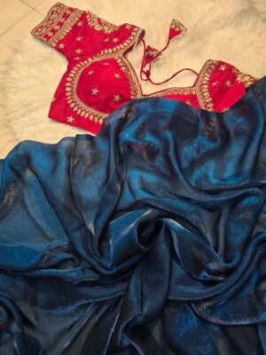 Latest Space Silk Sarees With Stitched Blouse (10)
