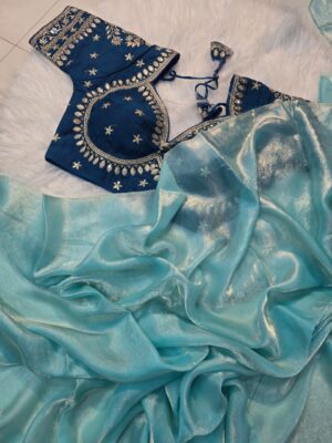 Latest Space Silk Sarees With Stitched Blouse (11)