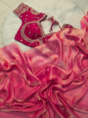 Latest Space Silk Sarees With Stitched Blouse (3)