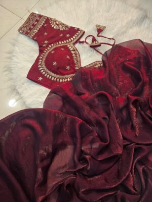 Latest Space Silk Sarees With Stitched Blouse (8)