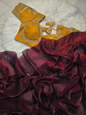 Latest Space Silk Sarees With Stitched Blouse (9)