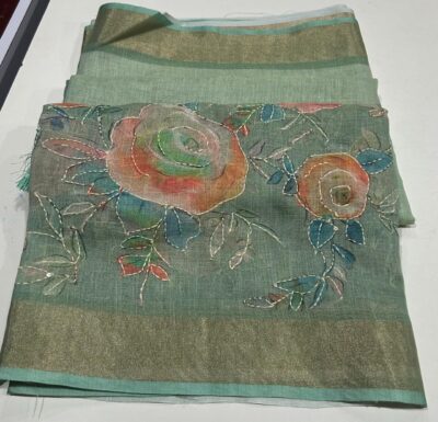 Light Weight Bengal Linen Tissue Sarees (1)
