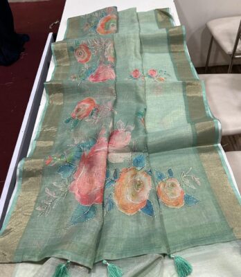 Light Weight Bengal Linen Tissue Sarees (7)