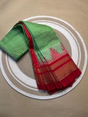 Mercidised Cotton Ilkal Zari Checks Sarees (12)