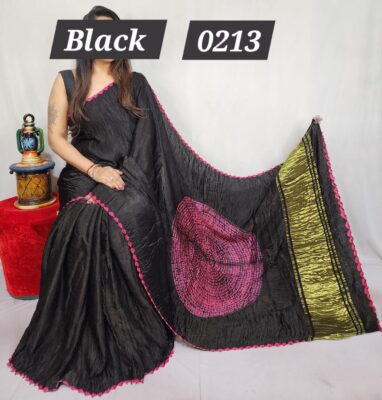 Modal Silk Shibori Sarees With Blouse (1)