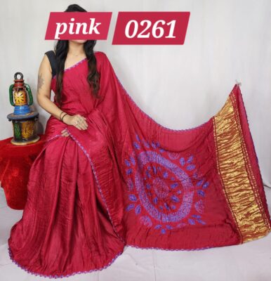Modal Silk Shibori Sarees With Blouse (6)