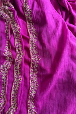 Mulmul Katdana Zardosi Work With Blouse (1)