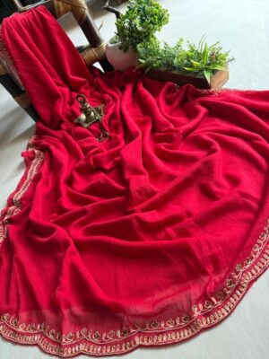 Mulmul Katdana Zardosi Work With Blouse (25)