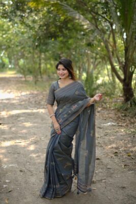 Premium Khadi Tussar Silk Kantha Work Sarees (3)