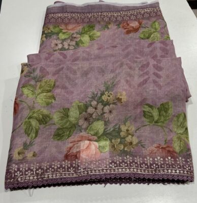 Premium Linen Tissue Digital Printed Sarees (7)