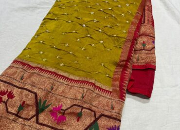 Pure Bandini Sarees With Paithani Borders (4)