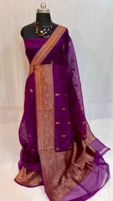 Pure Handloom Banaras Weaving Organza Sarees (1)