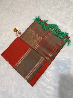 Pure Handloom Kanchipuram Small Checks Sarees (8)