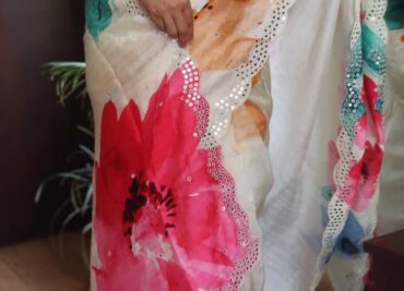 Pure Handloom Tussar Mirror Work Sarees (2)