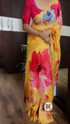 Pure Handloom Tussar Mirror Work Sarees (4)