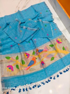 Pure Jaishree Linen Paithani Dress Materials (2)