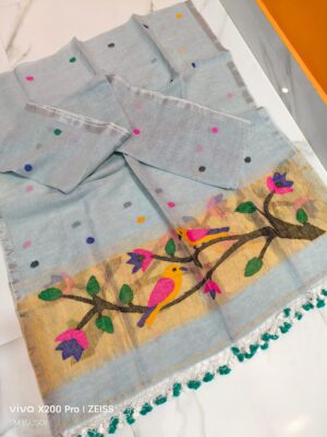 Pure Jaishree Linen Paithani Dress Materials (3)