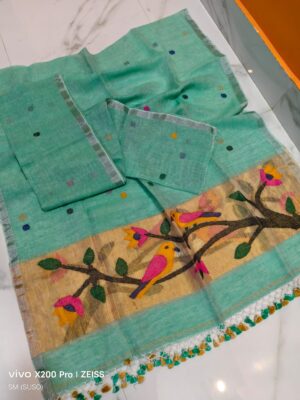 Pure Jaishree Linen Paithani Dress Materials (4)