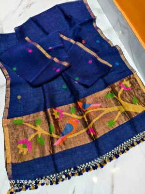 Pure Jaishree Linen Paithani Dress Materials (7)