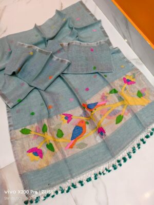 Pure Jaishree Linen Paithani Dress Materials (8)