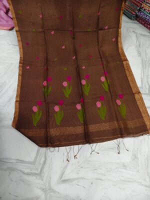 Pure Jayshree Linen Jamdhani Sarees (1)