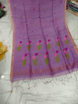 Pure Jayshree Linen Jamdhani Sarees (3)