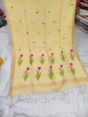 Pure Jayshree Linen Jamdhani Sarees (8)