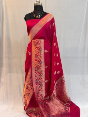 Pure Kataan Silk Meenakari Sarees With Blouse (1)