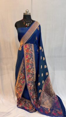 Pure Kataan Silk Meenakari Sarees With Blouse (11)