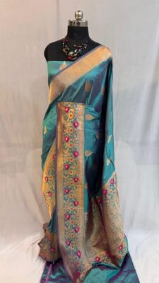 Pure Kataan Silk Meenakari Sarees With Blouse (12)