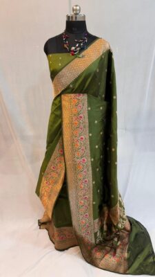 Pure Kataan Silk Meenakari Sarees With Blouse (13)