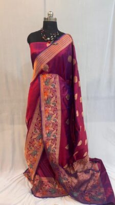 Pure Kataan Silk Meenakari Sarees With Blouse (3)