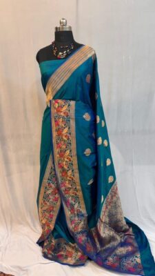 Pure Kataan Silk Meenakari Sarees With Blouse (4)