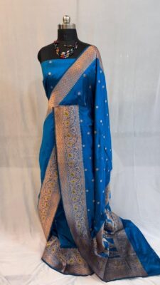 Pure Kataan Silk Meenakari Sarees With Blouse (5)
