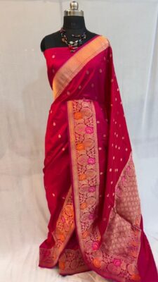 Pure Kataan Silk Meenakari Sarees With Blouse (6)