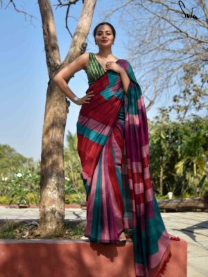 Pure Khadi Cotton Sarees With Blouse (11)