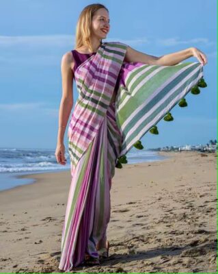 Pure Khadi Cotton Sarees With Blouse (18)