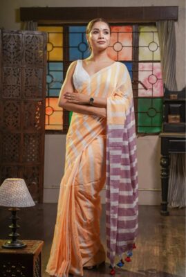 Pure Khadi Cotton Sarees With Blouse (22)
