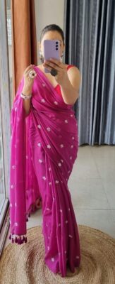 Pure Khadi Cotton Sarees With Blouse (23)
