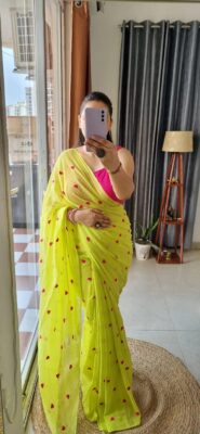 Pure Khadi Cotton Sarees With Blouse (25)