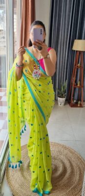 Pure Khadi Cotton Sarees With Blouse (33)