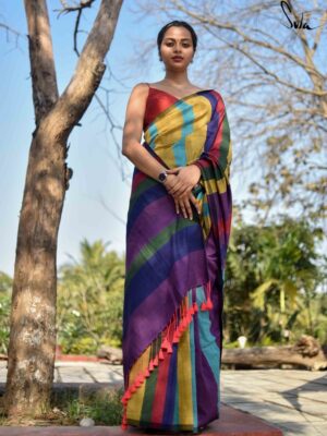 Pure Khadi Cotton Sarees With Blouse (48)