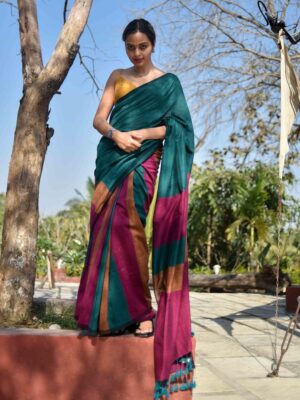 Pure Khadi Cotton Sarees With Blouse (9)