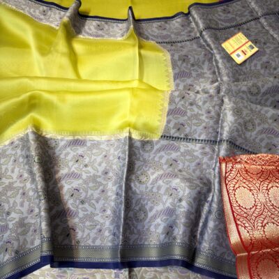Pure Kora Silk Digital Printed Sarees (2)