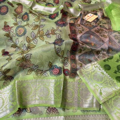 Pure Kora Silk Digital Printed Sarees (6)