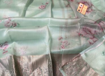 Pure Kora Silk Digital Printed Sarees (8)