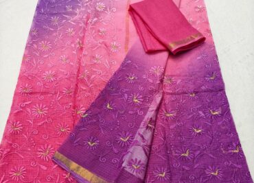 Pure Kota Cotton Chikankari Sarees (1)