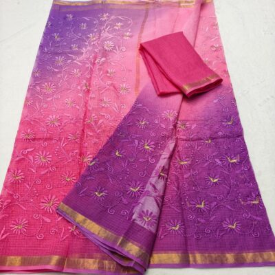 Pure Kota Cotton Chikankari Sarees (1)