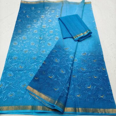 Pure Kota Cotton Chikankari Sarees (2)